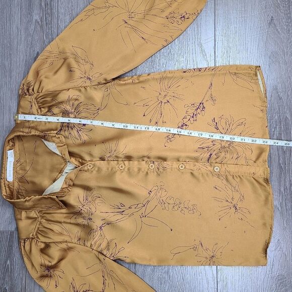 𝅺bishop & Young Jaclyn Button Down Blouse in Citrine Floral Small - Picture 15 of 16